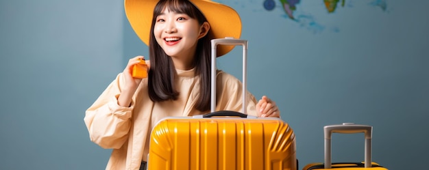 Gratis foto glimlachend aziatisch meisje toerist