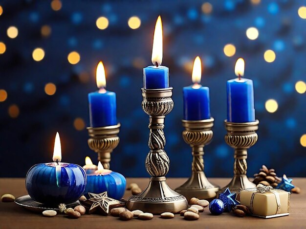 Gratis foto Hanukkah decoratie met kaarsen