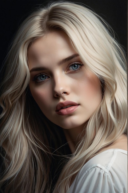 Gratis foto jonge mooie blonde vrouw met frisse sensualiteit generatieve ai