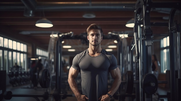 Gratis foto man aan het trainen in de plaatselijke sportschool