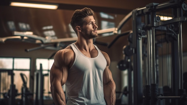 Gratis foto man aan het trainen in de plaatselijke sportschool