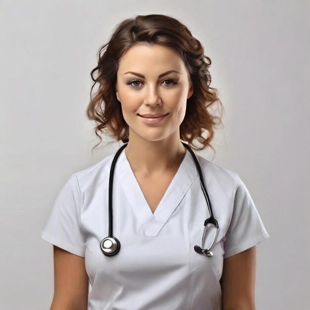 Gratis foto portret van een verpleegster geïsoleerd op wit