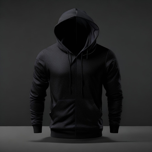 Gratis foto portret van jonge volwassenen die een mockup van een zwarte hoodie dragen