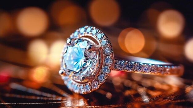 gratis foto's glanzende gouden trouwring met diamant edelsteen AI gegenereerde afbeeldingen