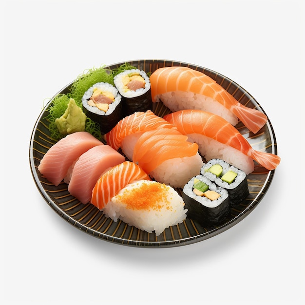 Foto gratis foto sushi rolletjes geserveerd op een plategeneratieve ai