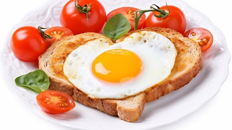 Gratis foto Valentijnsdag ontbijt met ei met