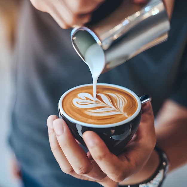 Gratis foto van een zijbeeld van een hete espresso-koffiebeker