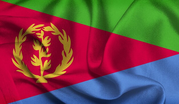 Gratis foto van Eritrese vlag met stoffen textuur