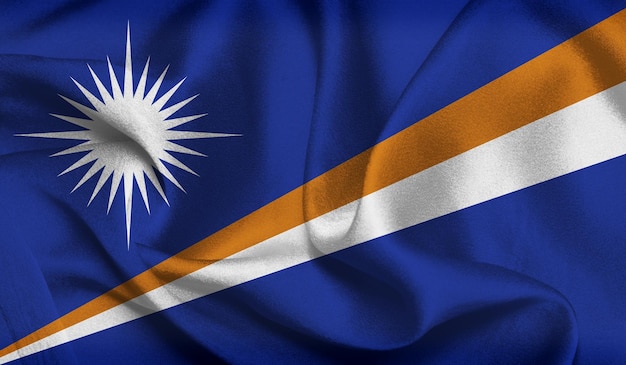 Gratis foto van Marshall Island-vlag met stoffen textuur