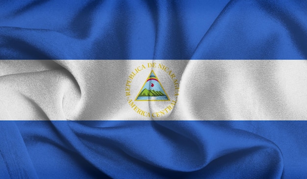 Gratis foto van Nicaragua vlag met stoffen textuur