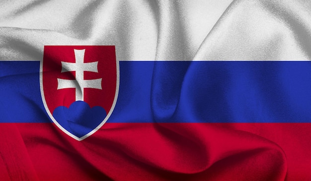 Gratis foto van Slowaakse vlag met stoffen textuur