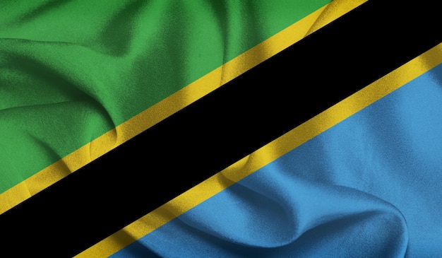 Foto gratis foto van tanzaniaanse vlag met stoffen textuur