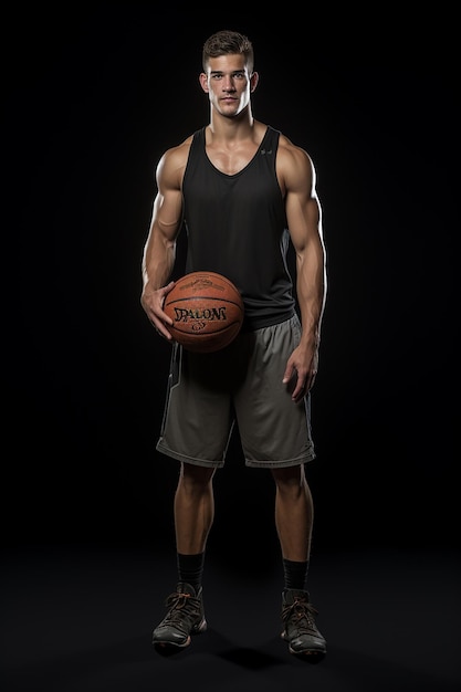Foto gratis foto volledig portret van een basketbalspeler