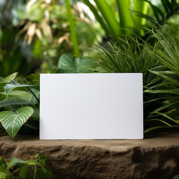 Gratis foto witte visitekaartjes met planten