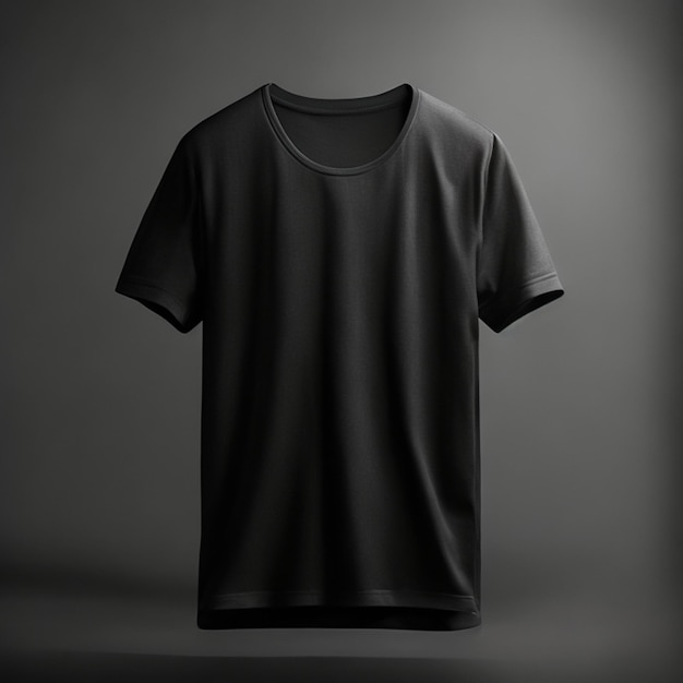 Gratis foto zwart tshirts mockup concept met kopie ruimte op grijze achtergrond