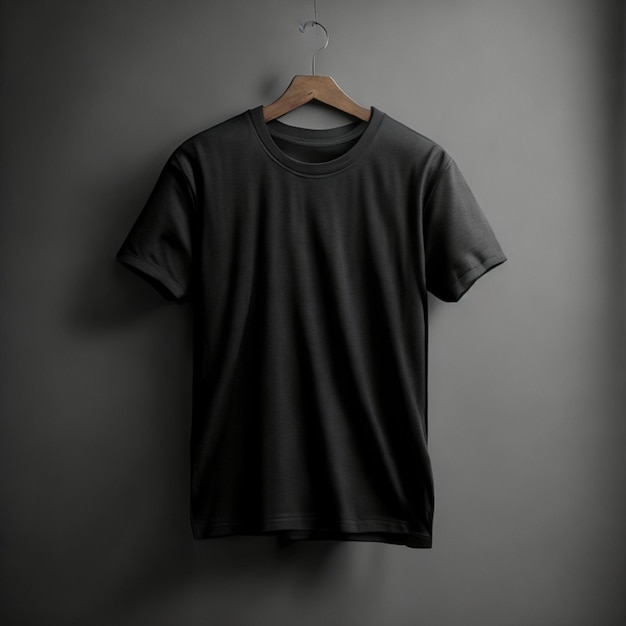 Gratis foto zwart tshirts mockup concept met kopie ruimte op grijze achtergrond