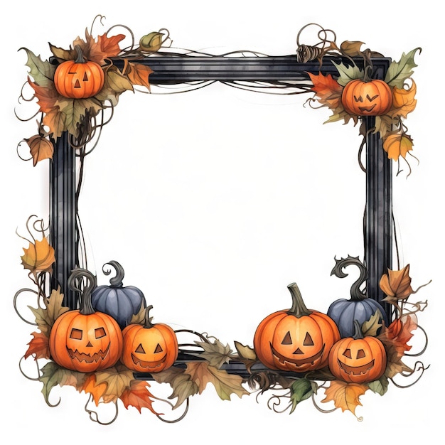 Gratis frame halloween houten frame voor tekst halloween retro halloween bord Ai gegenereerd hoge resolutie halloween illustratie op witte achtergrond