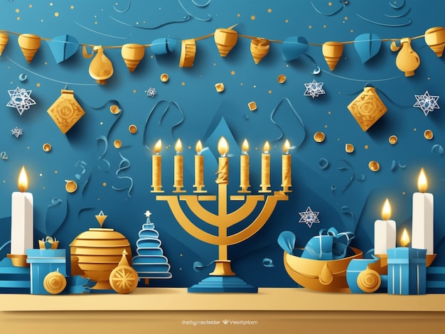 Foto gratis hanukkah foto in papier stijl achtergrond