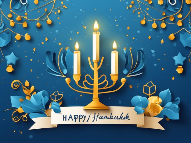 Foto gratis hanukkah foto in papier stijl achtergrond