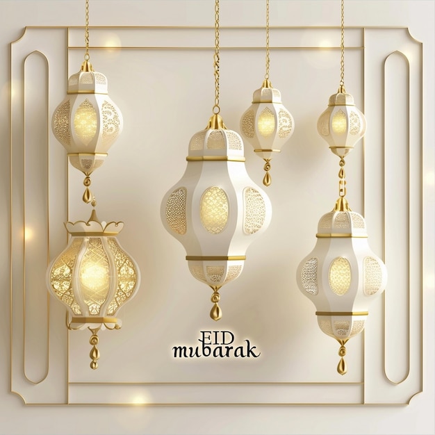 gratis plat ontwerp betoverend festival Eid Mubarak ramadan decoratieve elementen en ramadan behang