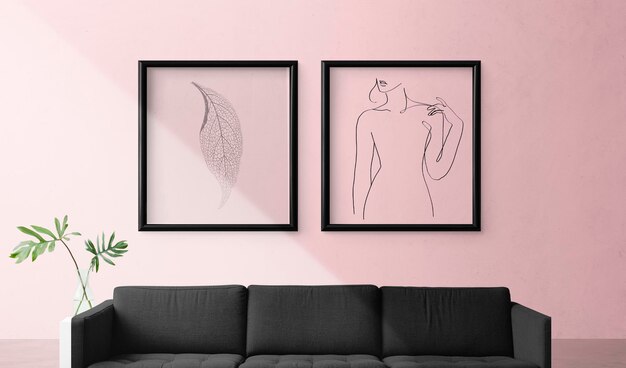 Gratis PSD-frames in een woonkamer