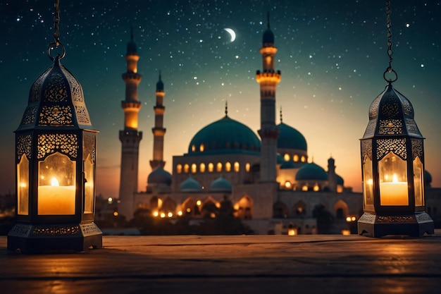 Gratis vector elegante Ramadan Kareem decoratieve festival kaart