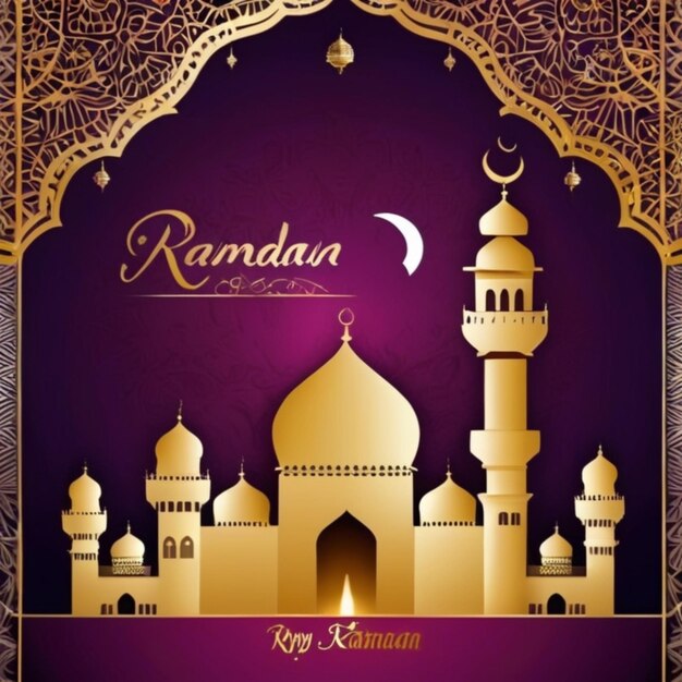 Gratis vector gelukkig Ramadan cultureel moslimfestival wensen viering kaart vector