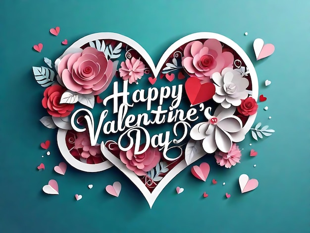 Gratis Vector Gelukkige Valentijnsdag in papieren stijl