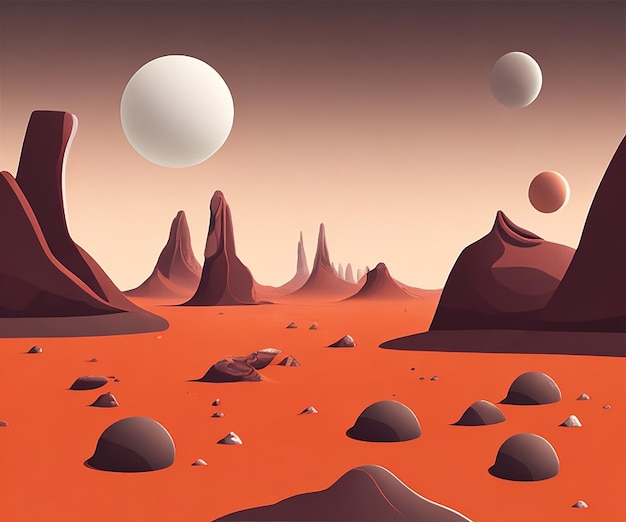 Gratis vector grijze volle Mars illustratie