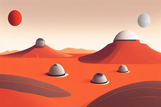 Gratis vector grijze volle Mars illustratie