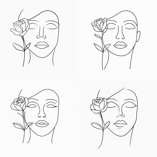 Gratis vector hand getrokken vrouw met bloemen illustratie