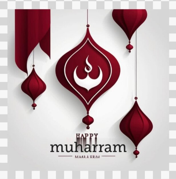 Gratis Vector Happy Muharram Maroon Witte achtergrond Islamitische Social Media Banner