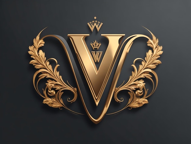 Gratis vector luxe letter v-logo