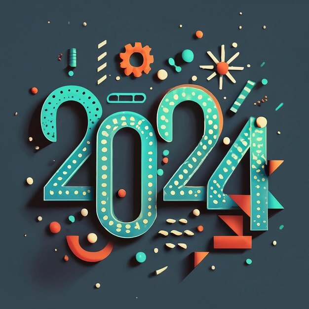 Gratis vector moderne en stijlvolle Nieuwjaarsgroeting achtergrond voor 2024