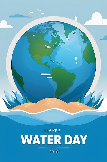Gratis vector platte wereld water dag achtergrond