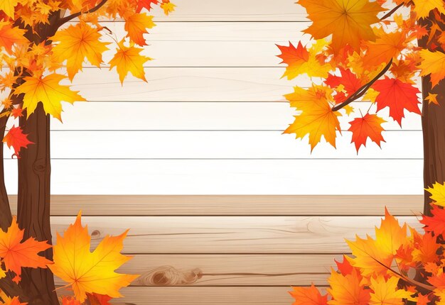 Gratis vector realistische herfst houten achtergrond