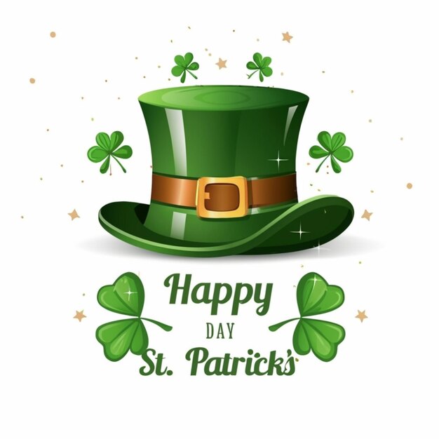 Foto gratis vector realistische st. patrick's day met hoed en klaver