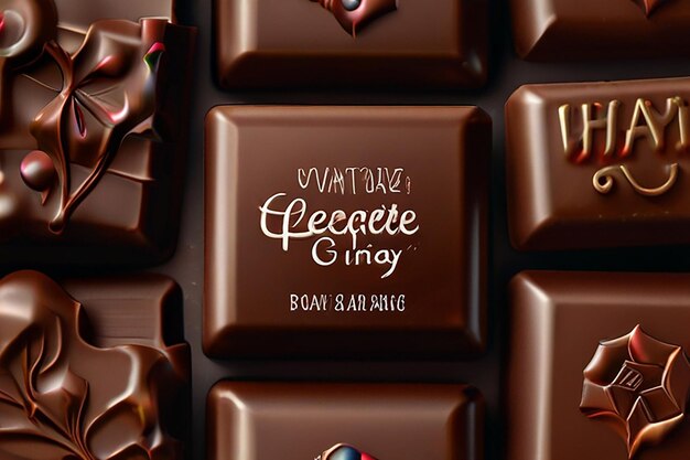 Gratis vector realistische wereld chocoladedag illustratie met chocolade