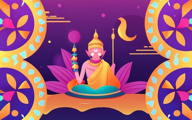 Foto gratis vectorgradiëntachtergrond voor thaipusamfestival