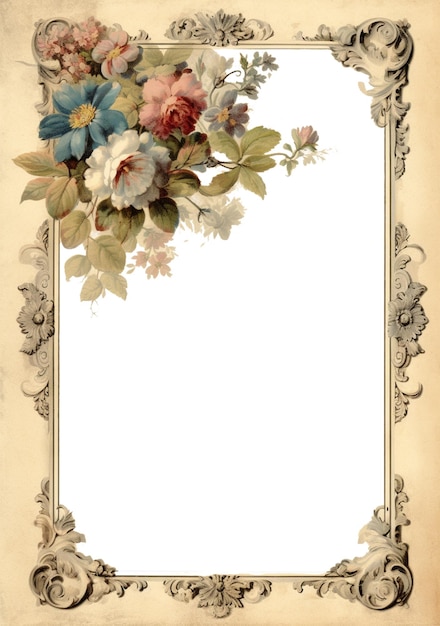 Gratis vintage fotoframe met bloemenframe