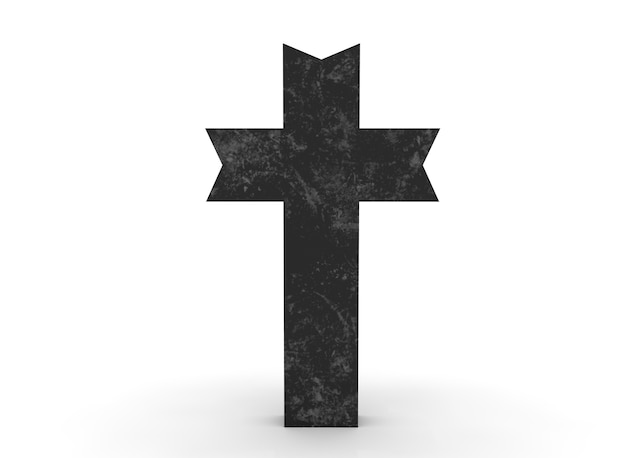 Фото Могильный крест на белом фоне
