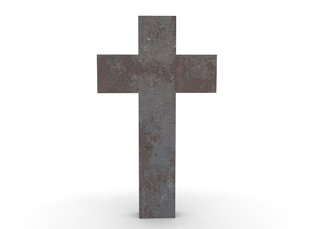 Grave cross on a white background