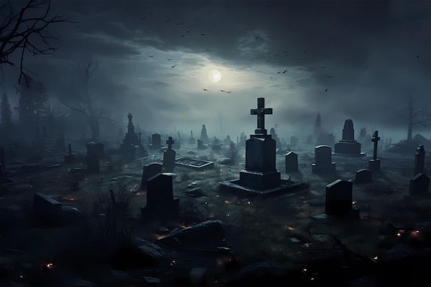 Grave halloween background