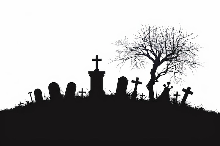 Photo grave yard silhouette clip art tombstone cemetery outdoors