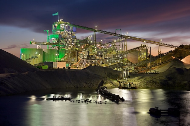 Gravel Plant At Night