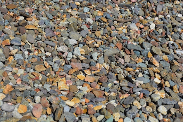 Gravel on the river bank