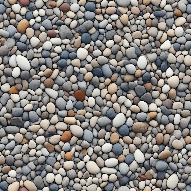 Gravel in various sizes and shades Seamless Pattern Background