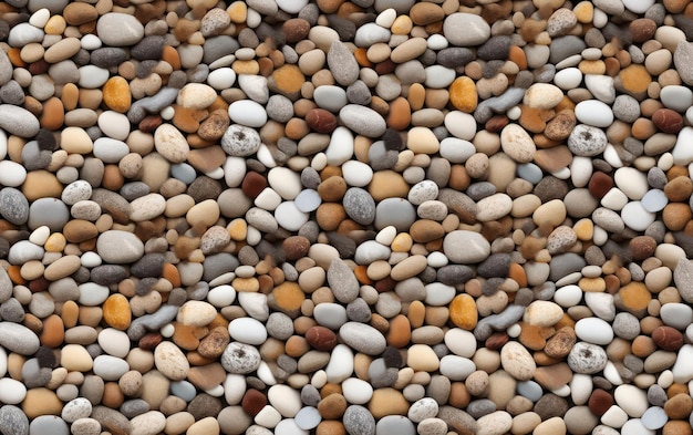 Gravel in various sizes and shades Seamless Pattern Background