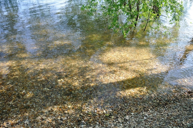 Gravels in the bed of a river