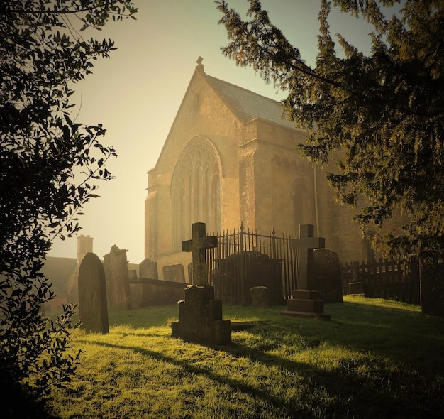 Photo graveyard against the church